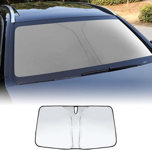 Car Windscreen Sun Shade for Toyota Prius (XW20) 2.Gen 2003 2004 2005 2006 2007 2008 2009 2010, Car Windshield Sun Shade Sun Protection Block UV Rays Sun Visor Accessories,Black in Kuwait