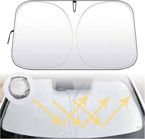 Car Windscreen Sun Shade for Toyota Prius (XW20) 2.Gen 2003 2004 2005 2006 2007 2008 2009 2010, Car Windshield Sun Shade Sun Protection Block UV Rays Sun Visor Accessories,Black in Kuwait