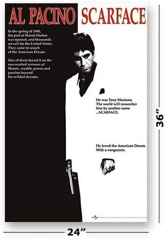 Scarface - Movie Poster Print (النمط العادي - Al Pacino هو Tony Montana) (الحجم: 24 "× 36") (غير مؤلف) in Kuwait