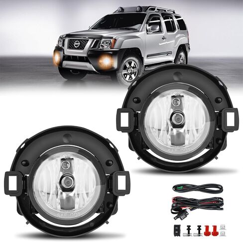TangMiGe Fog Lights compatible with Nissan Xterra 2005-2015, Nissan Frontier 2010-2019, with Plastic Bumper Only, 1 Pair Fog Lamps, 26150EA025 NI2590102 (Clear) in Kuwait