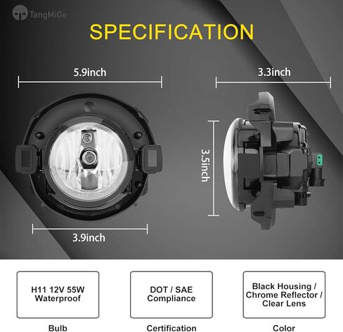 TangMiGe Fog Lights compatible with Nissan Xterra 2005-2015, Nissan Frontier 2010-2019, with Plastic Bumper Only, 1 Pair Fog Lamps, 26150EA025 NI2590102 (Clear) in Kuwait