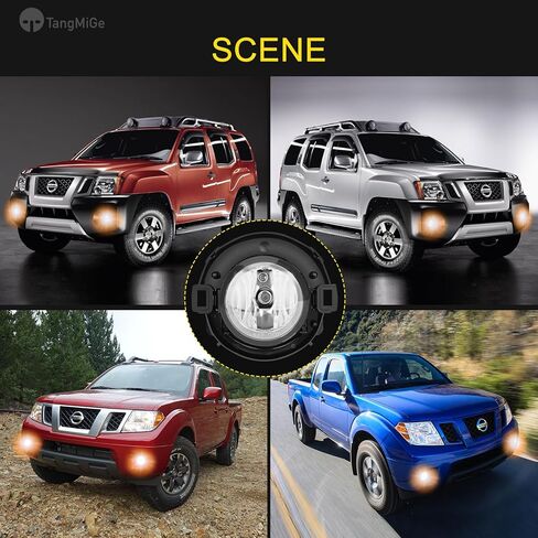 TangMiGe Fog Lights compatible with Nissan Xterra 2005-2015, Nissan Frontier 2010-2019, with Plastic Bumper Only, 1 Pair Fog Lamps, 26150EA025 NI2590102 (Clear) in Kuwait