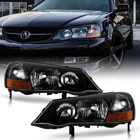 Acanii - لـ [HID Xenon Model] 2002-2003 Acura TL المصابيح الأمامية السوداء المصابيح الأمامية بديل زوج السائق + جانب الركاب in Saudi Arabia