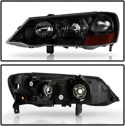 Acanii - لـ [HID Xenon Model] 2002-2003 Acura TL المصابيح الأمامية السوداء المصابيح الأمامية بديل زوج السائق + جانب الركاب in Saudi Arabia