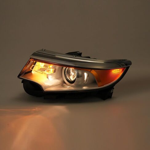 HECASA Left Projector Headlight w/Bulb Compatible with 2011-2014 Ford Edge Replacement for FO2502291 BT4Z13008B Headlamp Front Lamp Clear Lens Chrome Housing - Driver Side in Saudi Arabia