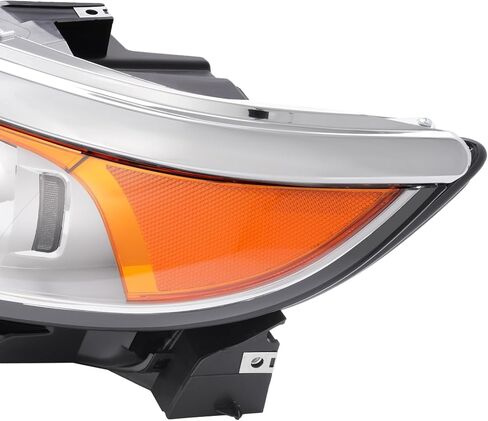 HECASA Left Projector Headlight w/Bulb Compatible with 2011-2014 Ford Edge Replacement for FO2502291 BT4Z13008B Headlamp Front Lamp Clear Lens Chrome Housing - Driver Side in Saudi Arabia