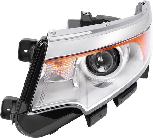 HECASA Left Projector Headlight w/Bulb Compatible with 2011-2014 Ford Edge Replacement for FO2502291 BT4Z13008B Headlamp Front Lamp Clear Lens Chrome Housing - Driver Side in Saudi Arabia