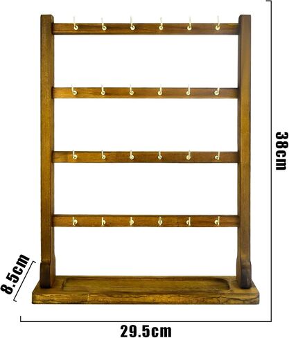 4 Layers of Wooden Display Eacks With Hooks for Necklaces. Rings, Earrings, Bracelets, And Other Jewelry Storage Display Rack in Saudi Arabia