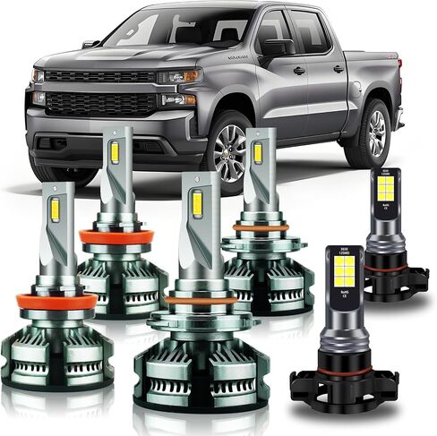9005/HB3 H11 Bulbs Combo H8 H9 Fog Bulb, Super Brightness 200W 40000LM H11 and 9005 Powersports Light Bulbs 6000K, Pack of 4 in Saudi Arabia