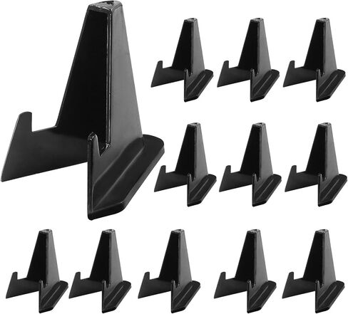 Hordion 12 Pack Mini Acrylic Easel Display Stand, Clear Card Holder for Medal Coin Picture Display (2.15 Inch Tall) in Kuwait