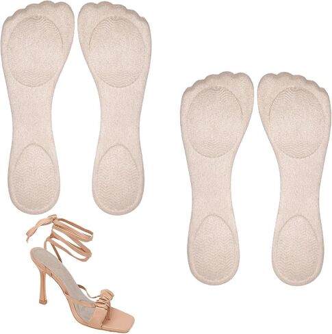 2pairs كعب إدراج للنساء ، 3/4 منصات الراحة عالية الكعب ، ونعال هلال مخملي للنساء ، وسائد القدم للعب الكعب العالي ، وإدراج صندل ، ونعال لترفيه الألم والعرق. in Kuwait
