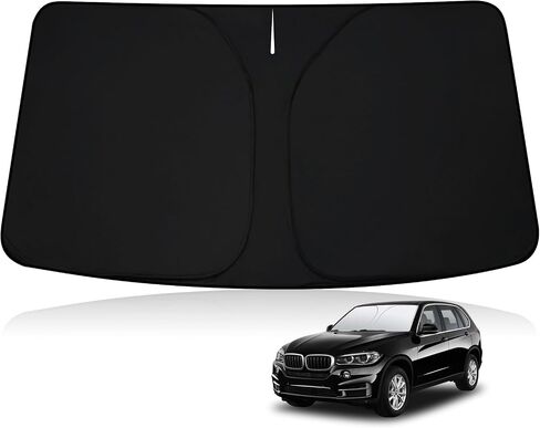 D-Lumina Winshield Sun Shade for 2014-2018 BMW X5 ، حامي درع الشمس الأمامي القابل للطي الكتل الأشعة فوق البنفسجية ، النافذة Sunshade Sun Visor Interior Excalsions in Saudi Arabia