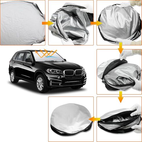 D-Lumina Winshield Sun Shade for 2014-2018 BMW X5 ، حامي درع الشمس الأمامي القابل للطي الكتل الأشعة فوق البنفسجية ، النافذة Sunshade Sun Visor Interior Excalsions in Saudi Arabia