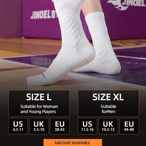 Men's sports crew socks,arch support,grip athletic socks,socks for basketball and tennis,3 pack,black compression sock in Kuwait