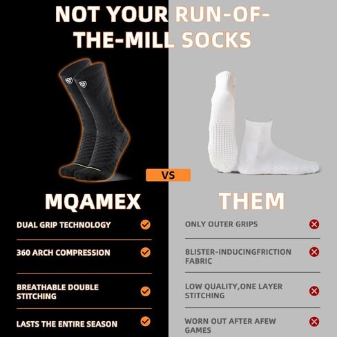 Men's sports crew socks,arch support,grip athletic socks,socks for basketball and tennis,3 pack,black compression sock in Kuwait