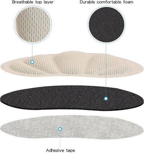 Back of Heel Cushion Pads, Adhesive Heel Grips Inserts for Loose Shoes, Shoe Slip, Heel Pain and Blister, 8PCS-Black in Saudi Arabia