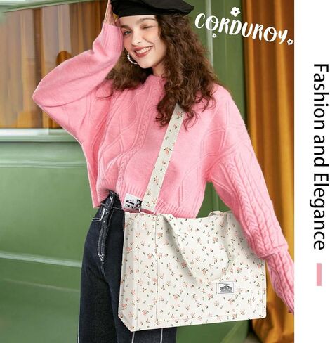 حقيبة حمل سروال قصير للنساء - حقيبة حقيبة كبيرة حقيبة يد جمالية حقيبة كروس - العمل المدرسي والسفر والتسوق الشاطئ (بيج) in Kuwait