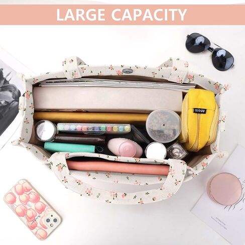 حقيبة حمل سروال قصير للنساء - حقيبة حقيبة كبيرة حقيبة يد جمالية حقيبة كروس - العمل المدرسي والسفر والتسوق الشاطئ (بيج) in Kuwait