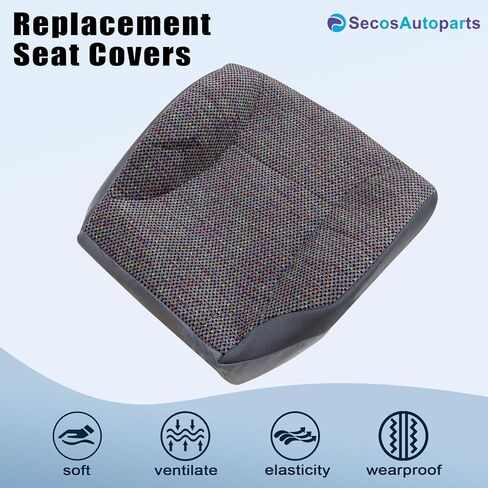 Secosautoparts جانب الراكب الجانبي البديل غطاء مقعد القماش يغطى Mist Gray متوافق مع Dodge Ram 1500 2500 3500 4500 5500 1998 1999 2000 2001 2002 in Saudi Arabia