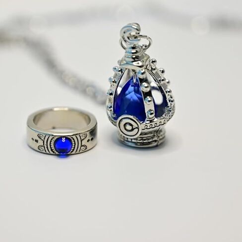 PMMM Soul Gem Necklace Ring Set of Kaname Madoka Akemi Homura Mami Tomoe and Sakura Kyoko Cosplay Merch Fans Gift in Saudi Arabia