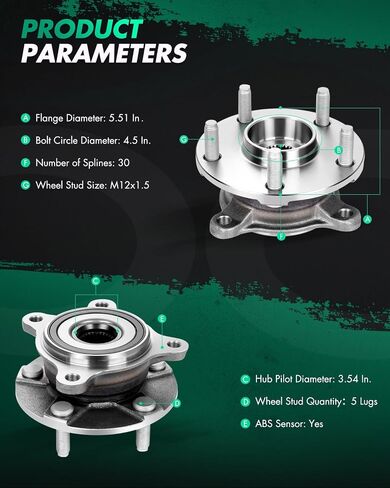 SCITOO 1Pcs Wheel Hub Front Left Side for Lexus GS300,GS350,IS250,IS300,IS350,RC300,RC350 HA590140 513365 in Saudi Arabia