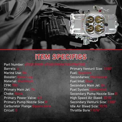 BR-67200 750 CFM 4 Barrel Carburetor for Brawler Race Series – Mechanical Secondary, 4150 Square Bore, No Choke, Dual Inlet (Fits Quick Fuel & 4150 Style Carburetors) in Saudi Arabia