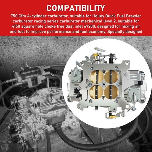 BR-67200 750 CFM 4 Barrel Carburetor for Brawler Race Series – Mechanical Secondary, 4150 Square Bore, No Choke, Dual Inlet (Fits Quick Fuel & 4150 Style Carburetors) in Saudi Arabia