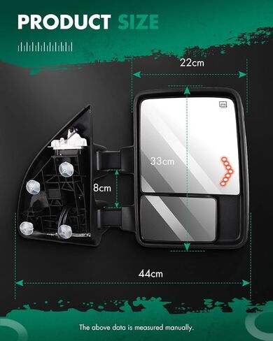 SCITOO Towing Mirrors fit for 2017-2019 For Ford For F250 For F350 For F450 Super Duty Tow Mirrors with Left and Right Side Power Heated Turn Signal lamp Auxiliary Lamp in Saudi Arabia