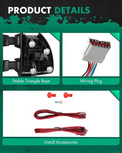 SCITOO Towing Mirrors fit for 2017-2019 For Ford For F250 For F350 For F450 Super Duty Tow Mirrors with Left and Right Side Power Heated Turn Signal lamp Auxiliary Lamp in Saudi Arabia