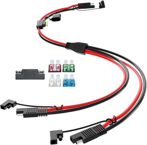 10AWG 2FT SAE 1 to 2 SAE Spliiter Extension Cable Quick Disconnect Connector with SAE Polarity Reverse Adaptors, for Automotive, Solar Panel RV Portale Power in Saudi Arabia
