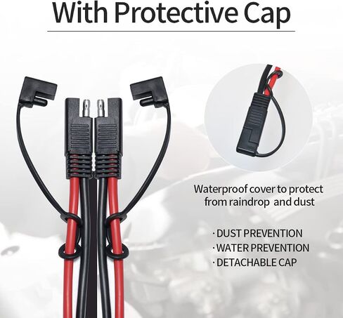 10AWG 2FT SAE 1 to 2 SAE Spliiter Extension Cable Quick Disconnect Connector with SAE Polarity Reverse Adaptors, for Automotive, Solar Panel RV Portale Power in Saudi Arabia