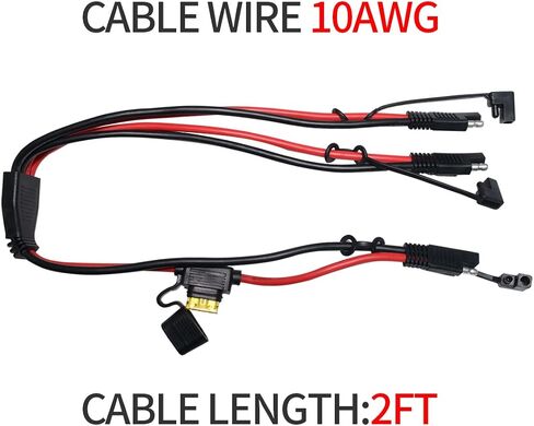 10AWG 2FT SAE 1 to 2 SAE Spliiter Extension Cable Quick Disconnect Connector with SAE Polarity Reverse Adaptors, for Automotive, Solar Panel RV Portale Power in Saudi Arabia