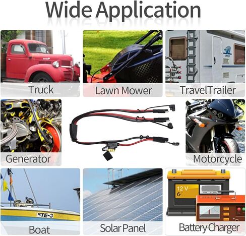 10AWG 2FT SAE 1 to 2 SAE Spliiter Extension Cable Quick Disconnect Connector with SAE Polarity Reverse Adaptors, for Automotive, Solar Panel RV Portale Power in Saudi Arabia