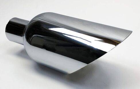 Exhaust Tip 2.50" Inlet 6.00" Outlet 12.00" Long Slant 304 Stainless Steel Chrome Plated WCHRSS60012-250-S Wesdon Exhaust Tip in Saudi Arabia