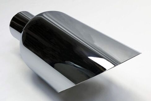 Exhaust Tip 2.50" Inlet 6.00" Outlet 12.00" Long Slant 304 Stainless Steel Chrome Plated WCHRSS60012-250-S Wesdon Exhaust Tip in Saudi Arabia