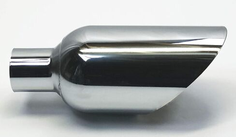 Exhaust Tip 2.50" Inlet 6.00" Outlet 12.00" Long Slant 304 Stainless Steel Chrome Plated WCHRSS60012-250-S Wesdon Exhaust Tip in Saudi Arabia