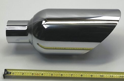 Exhaust Tip 2.50" Inlet 6.00" Outlet 12.00" Long Slant 304 Stainless Steel Chrome Plated WCHRSS60012-250-S Wesdon Exhaust Tip in Saudi Arabia