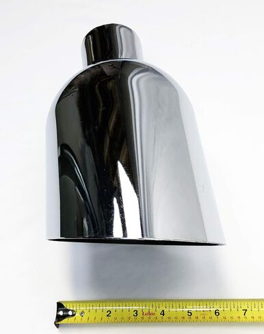 Exhaust Tip 2.50" Inlet 6.00" Outlet 12.00" Long Slant 304 Stainless Steel Chrome Plated WCHRSS60012-250-S Wesdon Exhaust Tip in Saudi Arabia