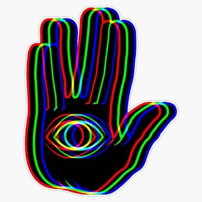 Black Trippy Hamsa Vinyl Waterproof Sticker Decal Car Laptop Wall Window Bumper Sticker 5" in Kuwait