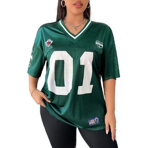 Verdusa Women's Plus Size Jersey T Hip Hop Short Short Teake Tops Streetwear in Kuwait