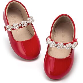 Toddler Mary Janes Ballet Dress Flats Flower Girl Sparkly Pearl Shoes in Saudi Arabia