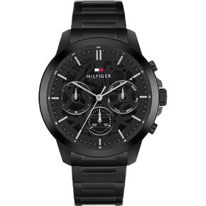 Tommy Hilfiger Men's 3H Quartz Multifunction Watch - Stainless Steel Bracelet with Transparent Skeleton Dial - 5 ATM Water Resistance - Modern Classic Timepiece - Gift for Him - 44mm in Saudi Arabia