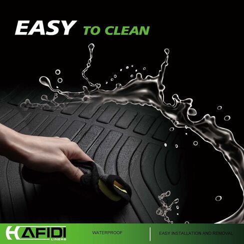 HAFIDI® Floor Mats & Cargo Liner Set Fit for 2013-2018 Hyundai Santa FE Sport All Weather Protection TPE Anti-Slip Car Full Set Floor Liners Custom Accessories - Black in Kuwait