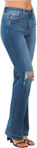 Judy Blue Mid Rise Distressed Bootcut Jeans in Saudi Arabia