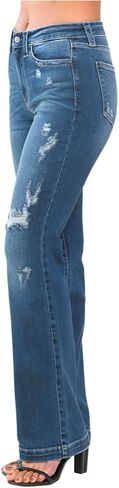 Judy Blue Mid Rise Distressed Bootcut Jeans in Saudi Arabia