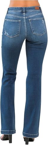 Judy Blue Mid Rise Distressed Bootcut Jeans in Saudi Arabia