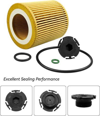 Oil Filter Element Fit for BMW 228i 320i 328i 428i 528i X1 X4 Z6 F20 F21 F30 F31 Some Models, Replace HU816Z 11427953125 11427640862, with O-ring and Cover, 3 Pack in Saudi Arabia