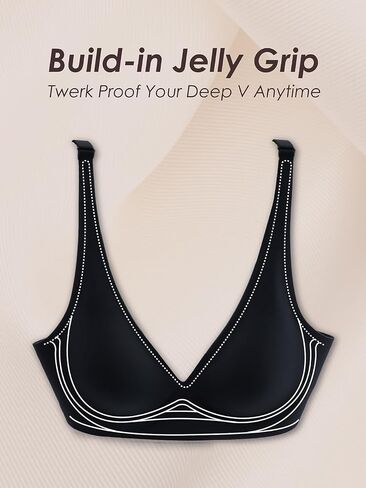 Tarbo Deep-V Neck Bra Padded Seamless Bralettes Fabrics Everyday Basic Sleeping Bras in Saudi Arabia