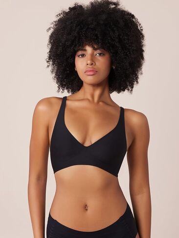 Tarbo Deep-V Neck Bra Padded Seamless Bralettes Fabrics Everyday Basic Sleeping Bras in Saudi Arabia