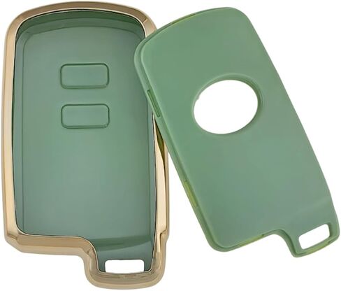 TPU Key Fob Cover Compatible with Toyota 4Runner C-HR Highlander Land Cruiser Prius C Prius V RAV4 (3 Buttons) (Black/Green) in Saudi Arabia